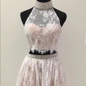 Sherri Hill sz 4 2-piece dress. Champagne colored